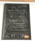 CHALKBOARD WITH BLACK FRAME, 29 3/4