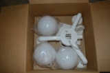 3 GLOBE LIGHT FIXTURES, BREEKBAAAR- MADE IN HOLLAND