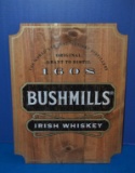 BUSHMILL'S IRISH WHISKEY WOODEN SIGN,