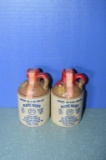 (2) PLATTE VALLEY 1/2 PINT CORN WHISKEY JUGS