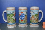 (3) OLD STYLE PREMIUM BEER STEINS, 1986