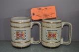 (2) CERVEZA XX DOS EQUIS 1988 FRANKLIN MINT STEINS