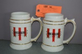 (2) MICHELOB BEER STEINS, 1988 FRANKLIN MINT