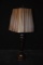 METAL TABLE LAMP WITH BROWN CLOTH SHADE