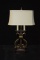 TWO BULB TABLE LAMP WITH CLOTH SHADE