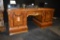VERY ORNATE EXECUTIVE DESK, BURLED AND INLAYED