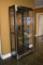 ORNATE BLACK AND GOLD CABINET, GLASS SIDES, DOOR AND