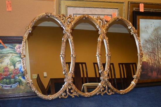 BASSETT MIRROR CO. DECORATIVE GILT FRAMED MIRROR,