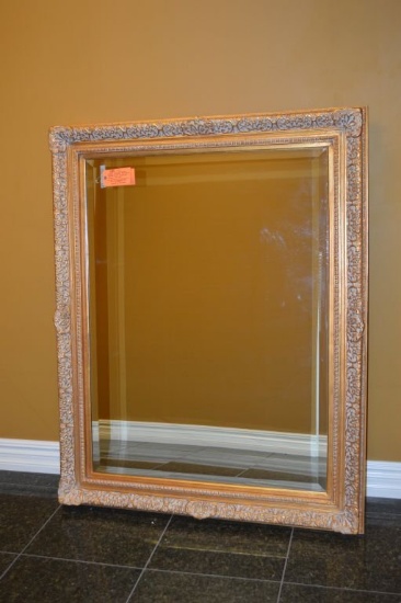 LARGE TIMELESS REFLECTIONS BEVELED MIRROR IN GOLD