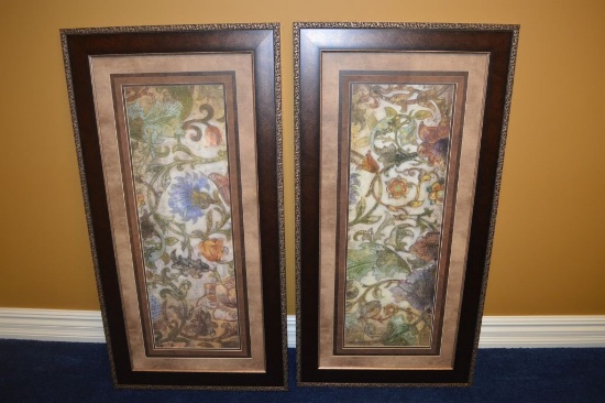 PAIR OF FRAMED AND MATTED PRINTS, "FLORAL SONATA I
