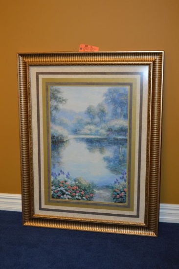 FRAMED AND MATTED PRINT, "A TOUCH OF SERENITY",