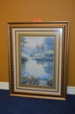 FRAMED AND MATTED PRINT, 