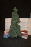 8 1/2' HIGH ARTIFICIAL CHRISTMAS TREE WITH TUBS OF