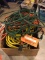 BOX OF EXTENSION CORDS AND ELECTRIC ITEMS
