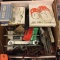 BOX W/ STAPLERS, STAPLES AND MISC