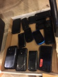 BOX OF ASSORTED OLDER USED CELL PHONES