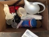 (3) BOXES WITH KITCHEN UTENSILS AND MISC. PAPER PRODUCTS