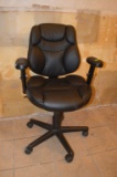 BLACK VINYL OFFICE CHAIR WITH ARMS
