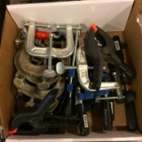 BOX OF ASSORTED CLAMPS