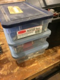 (3) SMALL PLASTIC CONTAINERS WITH ASSORTED HARDWARE