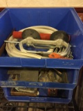 (3) LARGE BLUE BINS WITH CONTENTS