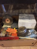 LARGE CARDBOARD BOX WITH MISC. PARTS