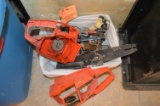 BOX OF MISC. CHAIN SAW PARTS