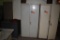 TWO DOOR METAL CABINET WITH FOUR SHELVES,