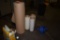 BROWN KRAFT PAPER AND SMALL ROLLS OF SHRINK WRAP