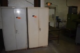TWO DOOR METAL CABINET WITH FOUR SHELVES,
