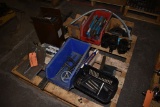 CONTENTS OF PALLET, ASSORTED TOOLING, ANGLE PLATES AND MISC.