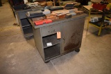 METAL SHOP CART ON CASTER WITH SINGLE DOOR, DRAWER