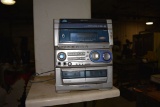 AIWA STEREO, CD, DUAL TAPE DECK, WITH SPEAKERS