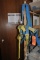 SAFETY HARNESS, STRAP AND BIN OF PINS
