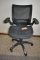 BLACK MESH OFFICE CHAIR WITH FLOOR MAT