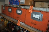 (4) METAL DRAWER UNITS WITH CONTENTS, STENCILS,