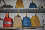 ASSORTED FUEL CANS, DIESEL, GAS AND KEROSENE