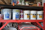 PAINT ON THIS SHELF, MOSTLY FIVE GALLON BUCKETS