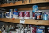 PAINTS ON THIS SHELF MOSTLY ONE GALLON CONTAINERS
