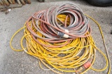 EXTENSION CORDS, YELLOW AND ORANGE
