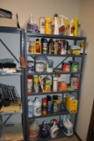 (2) GRAY METAL SHELVING UNITS WITH CONTENTS,