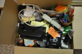 BOX OF OFFICE SUPPLIES AND MISC.