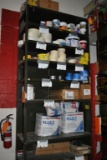 SHELF WITH CONTENTS, TAPE, JOINT COMPOUND, ETC.,