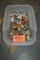 CLEAR BIN FULL OF SMALL CHRISTMAS SNOW GLOBES