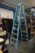 10' DOUBLE SIDED FIBERGLASS STEP LADDER ON CASTERS