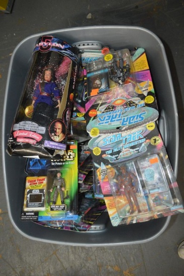 BIN FULL OF ASSORTED STAR TREK FIGURINES, NEW