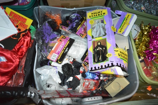 BIN FULL OF HALLOWEEN DECORATIONS