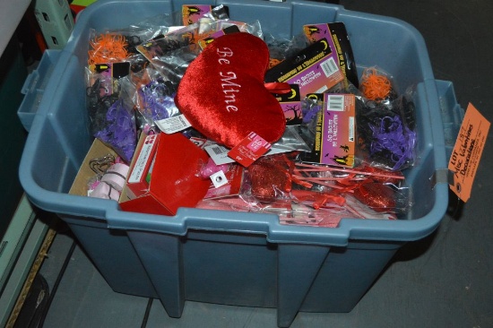 MISC. VALENTINE DECORATIONS IN BIN