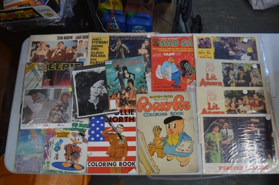 BIN OF VINTAGE TV AND MOVIE MEMORABILIA