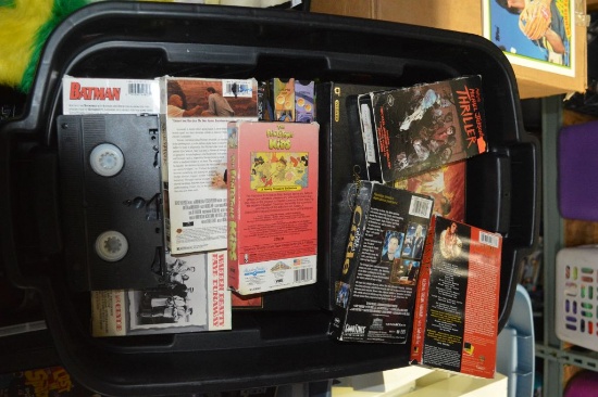 BIN FULL OF VHS MOVIES